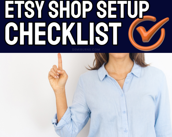 Woman presenting an Etsy shop setup checklist for new sellers