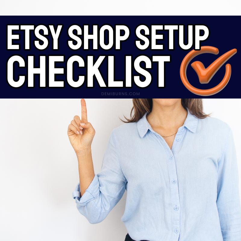Woman presenting an Etsy shop setup checklist for new sellers